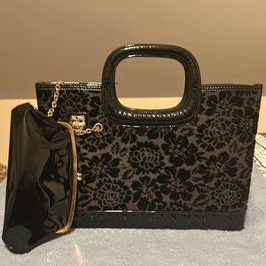 Never been used Black floral tote